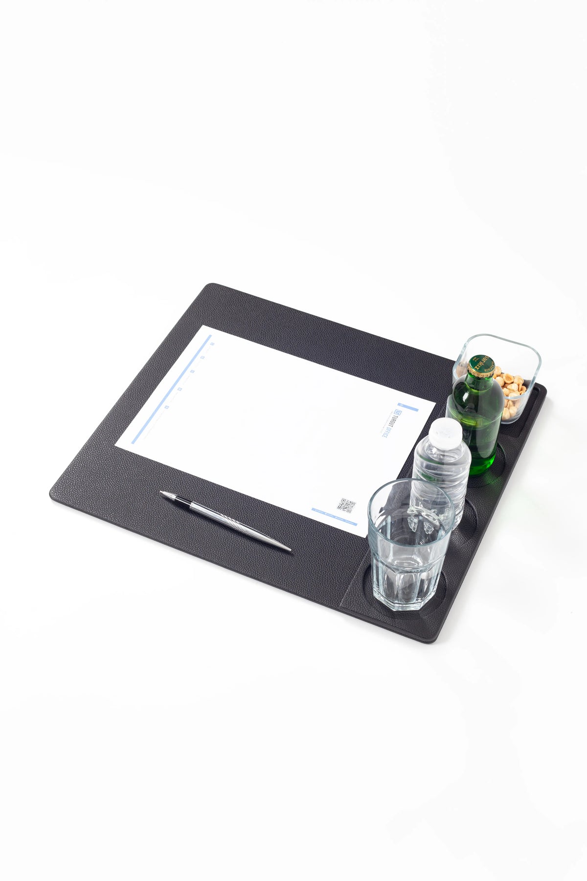 Black Faux Leather Conference Desk Pad Set - 38 x 44 cm