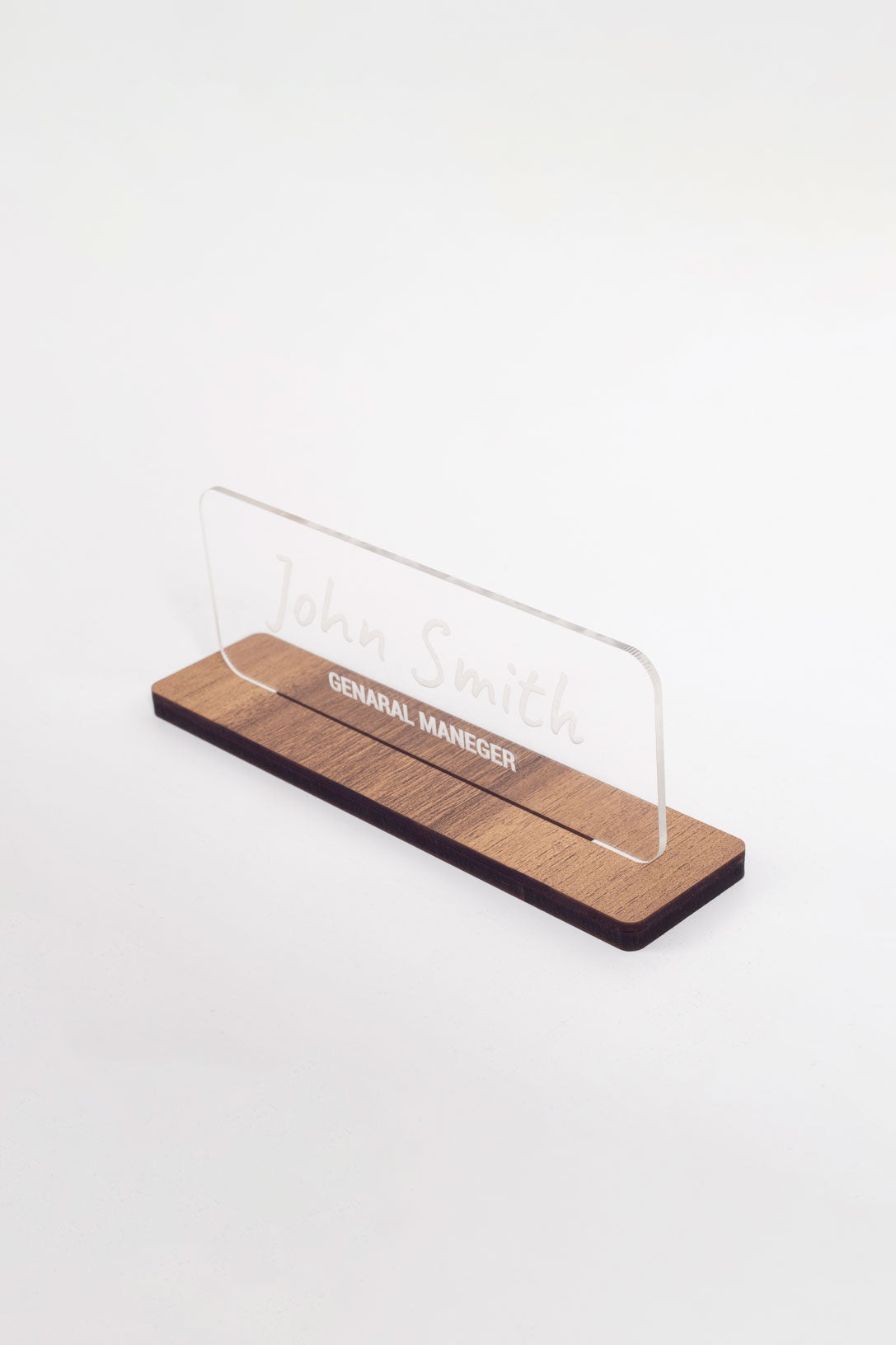 Wooden Desk Nameplate Laser Engraving