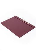 Leather Covered Desk Desk Claret Red Gold Detailed 50x35cm