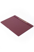 Leather Covered Desk Desk Claret Red Gold Detailed 50x35cm