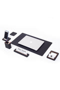 Alya Leather Desk Set 6 Pieces Desk with Nameplate