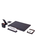 Alya Leather Desk Set 6 Pieces Covered Model Desk with Nameplate
