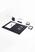 Loft Leather Desk Set Black 5 Pieces Vertical Coroco Detailed