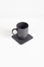 Leather Coaster Anthracite 1 Piece