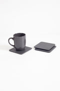 Leather Coaster Anthracite 3 Pieces
