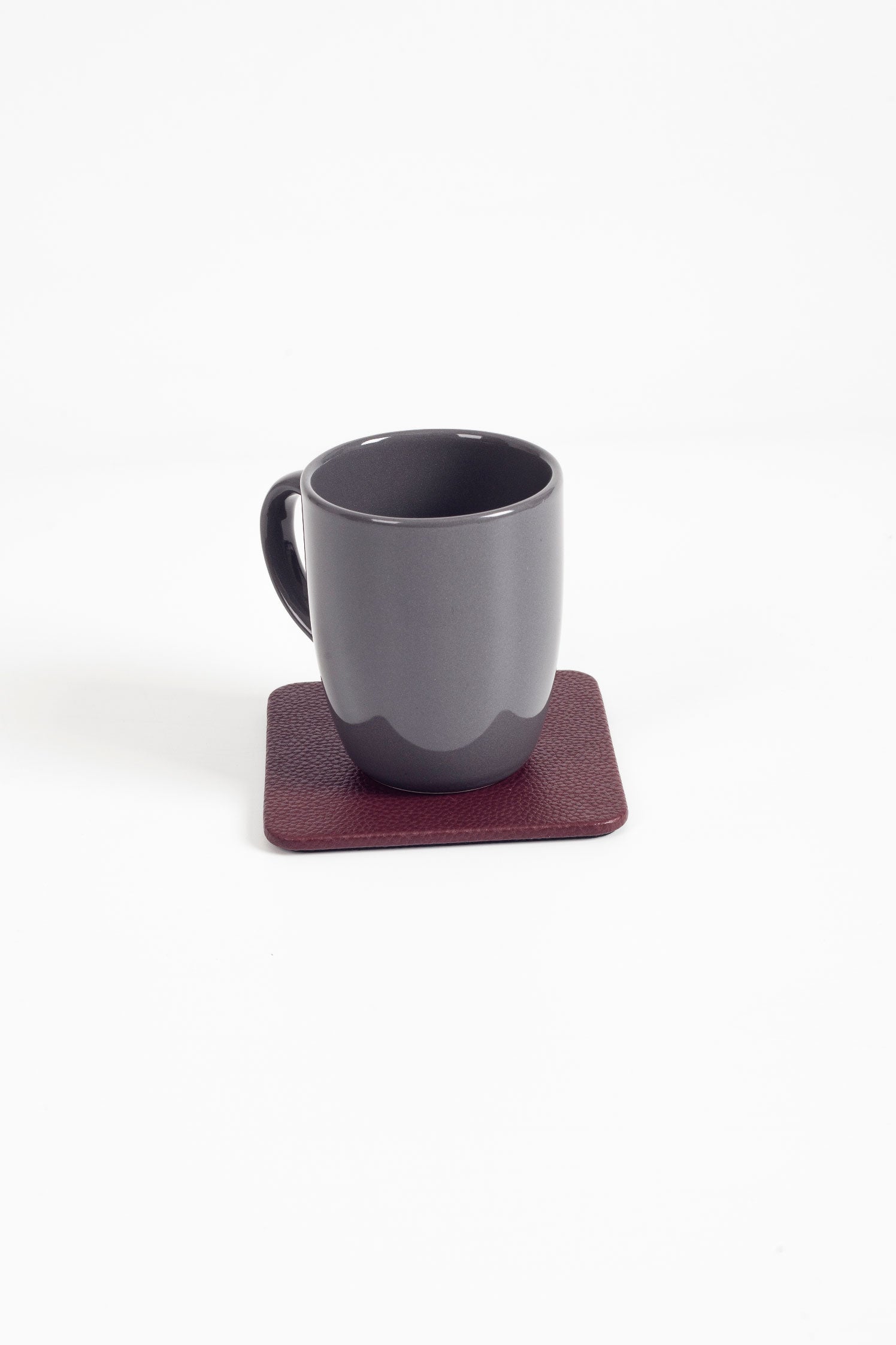 Leather Coaster Claret Red 1 Piece