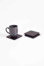 Leather Coaster Brown 3 Pieces