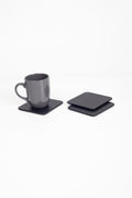 Leather Coaster Black 3 Pieces