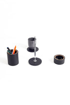 Polo Leather Desktop Set 4 Pieces Wooden Detailed Chrome Pen