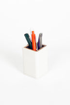 Desktop Small Wooden Detailed Pencil Holder White