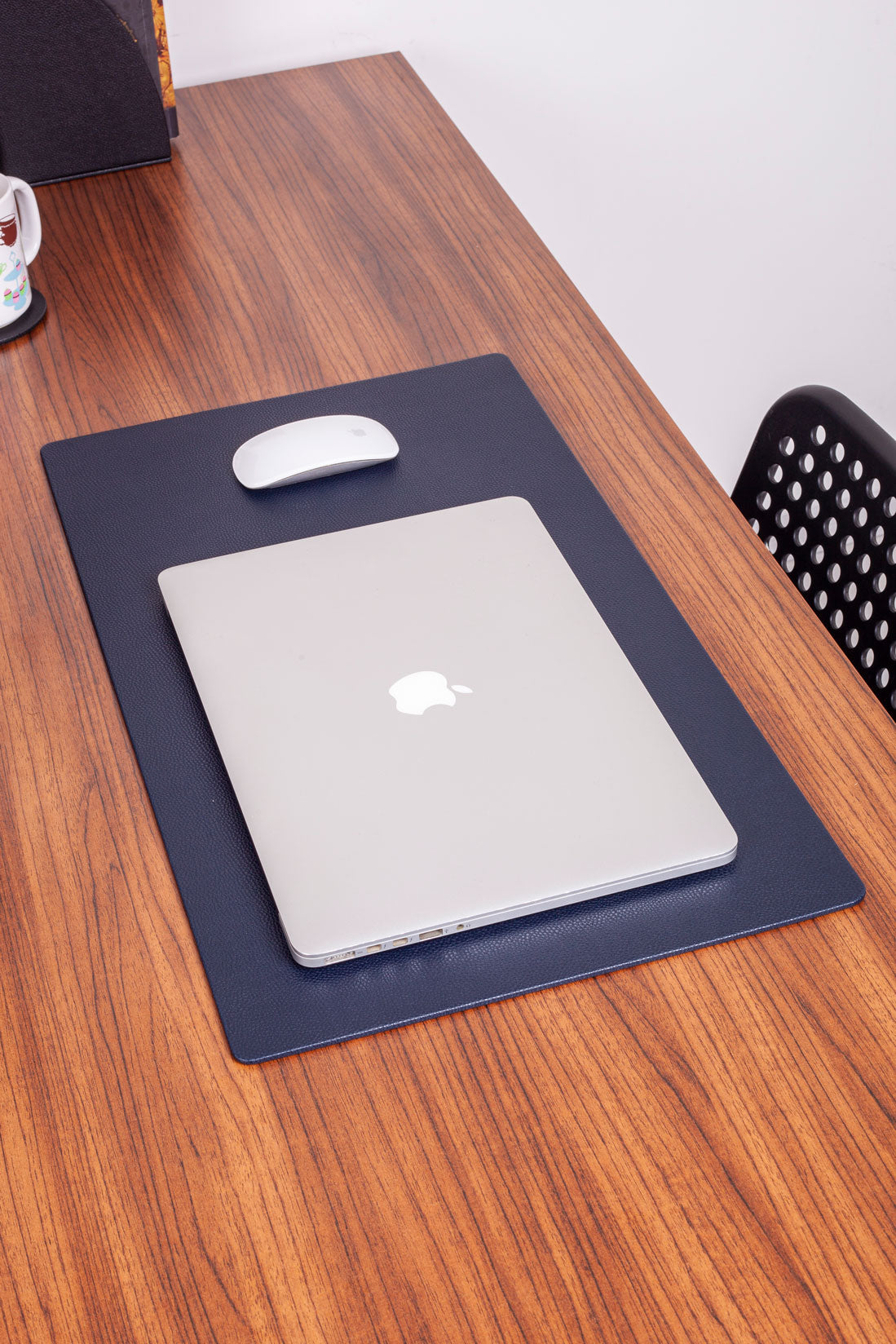 Leather Desk Mat Navy Blue 60x35cm