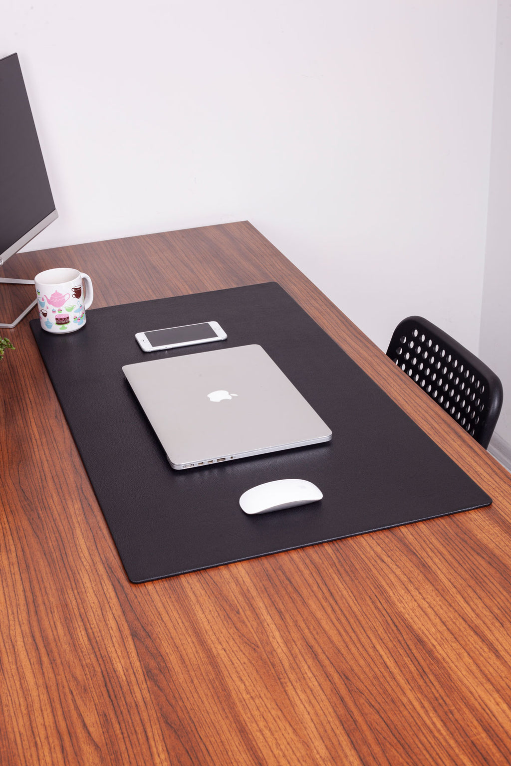 Leather Desk Desk Black 90x50cm