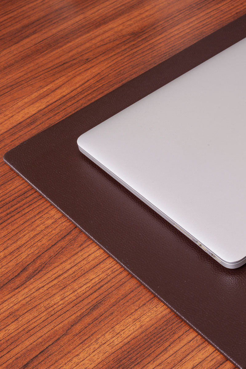 Leather Desk Mat Brown With Edge Protection 60x40cm