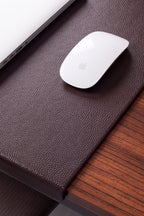 حصيرة مكتب جلدية بنية مع حماية الحواف 60 × 40 سم