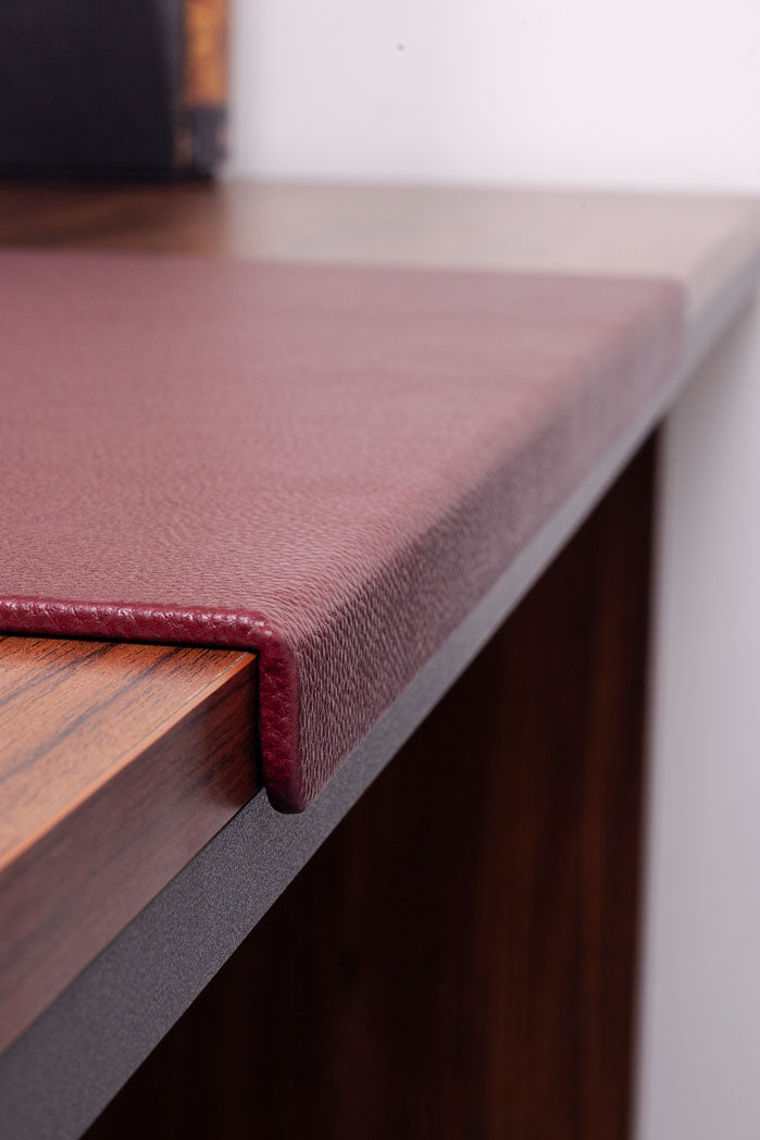 Leather Desk Desk Claret Red With Edge Protection 60x40cm