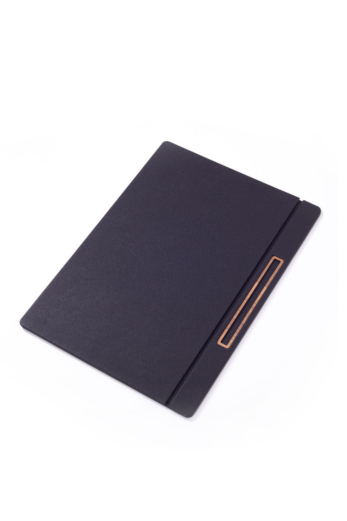 Leather Covered Desk Desk Black Wood Detail 50x35cm