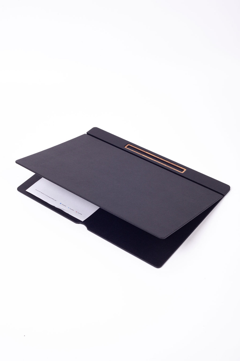 Leather Covered Desk Desk Black Wood Detail 50x35cm