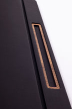 Leather Covered Desk Desk Plain Black Wood Detailed 50x35cm