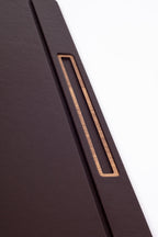 Leather Covered Desk Desk Brown Wood Detail 50x35cm