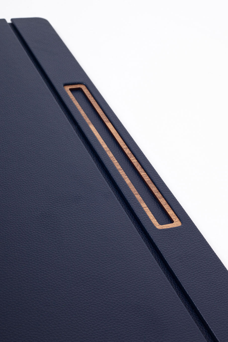 Leather Covered Desk Desk Lacquer Blue Wood Detailed 50x35cm