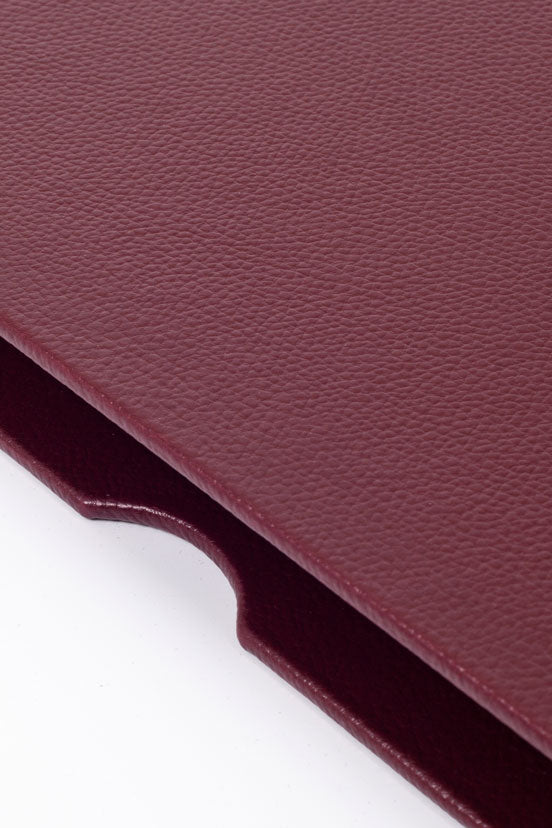 Leather Covered Desk Desk Claret Red Wood Detailed 50x35cm