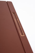 Leather Covered Desk Desk, Tan Wood Detailed 50x35cm