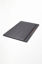 Leather Covered Desk Desk Black Wood Detail 60x40cm