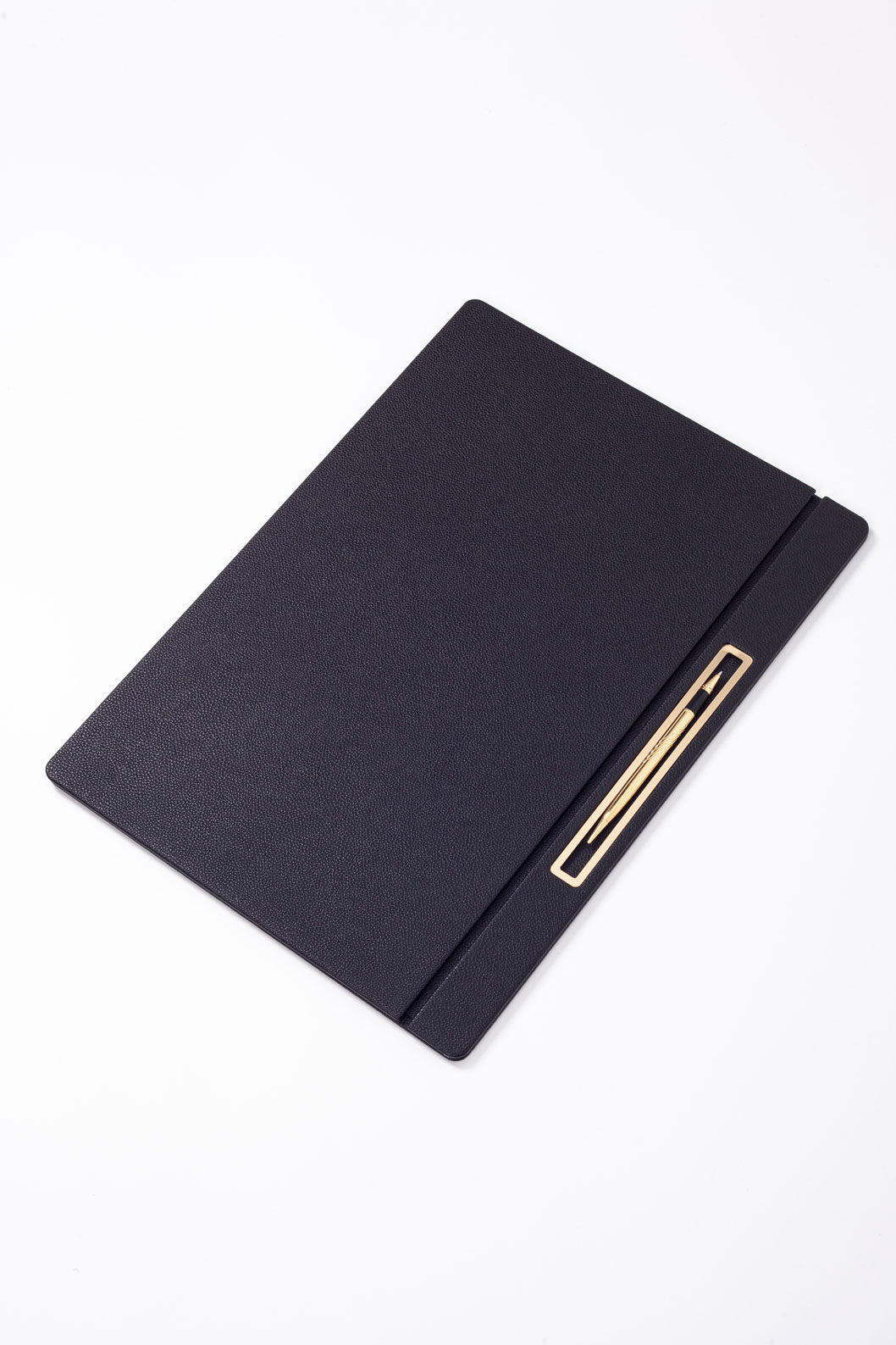 Leather Covered Desk Desk Black Gold Detailed 50x35cm