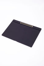 Leather Covered Desk Desk Plain Black Gold Detailed 50x35cm