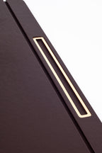 Leather Covered Desk Desk Brown Gold Detailed 50x35cm