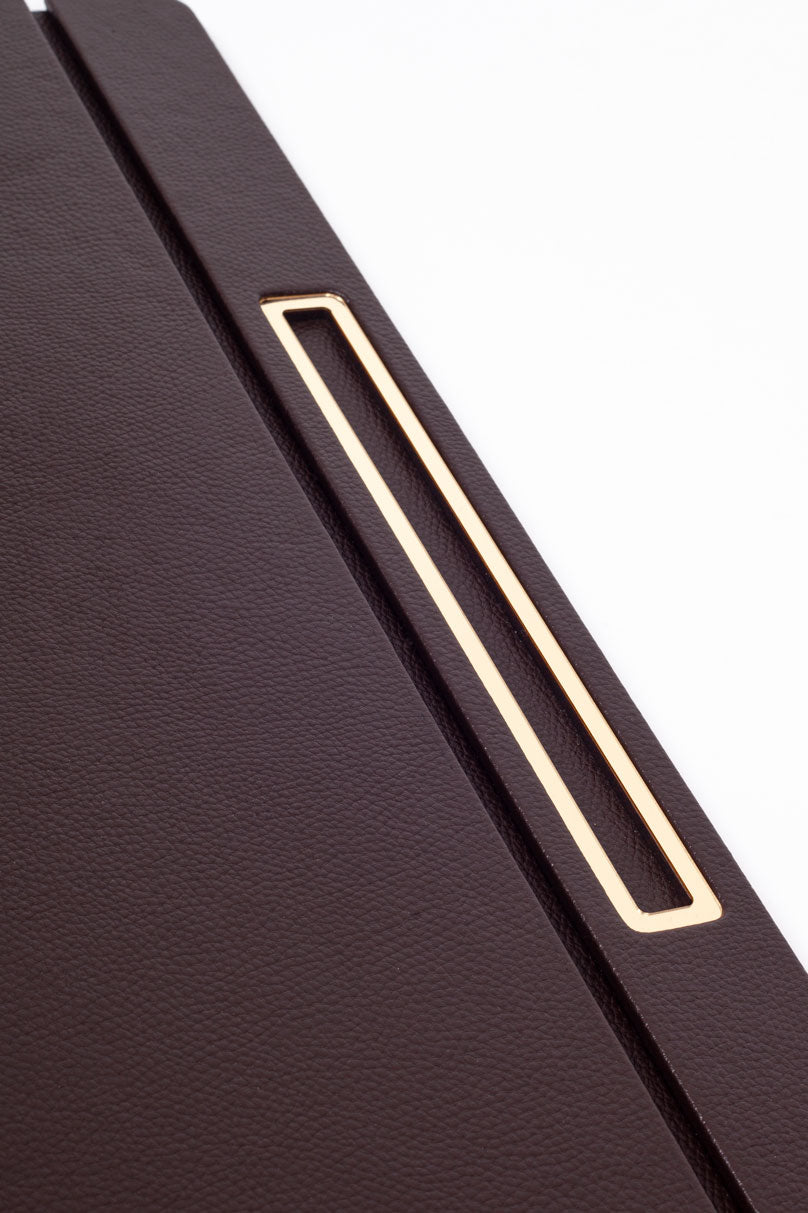 Leather Covered Desk Desk Brown Gold Detailed 50x35cm