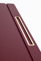 Leather Covered Desk Desk Claret Red Gold Detailed 50x35cm