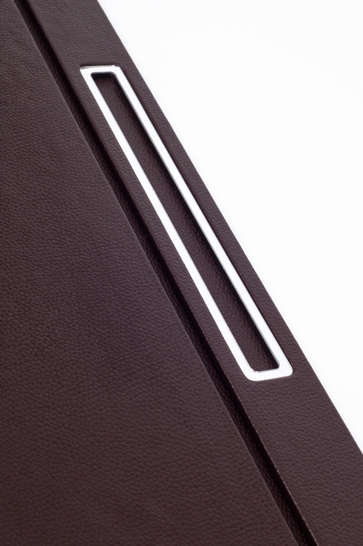 Leather Covered Desk Desk Brown Chrome Detailed 50x35cm