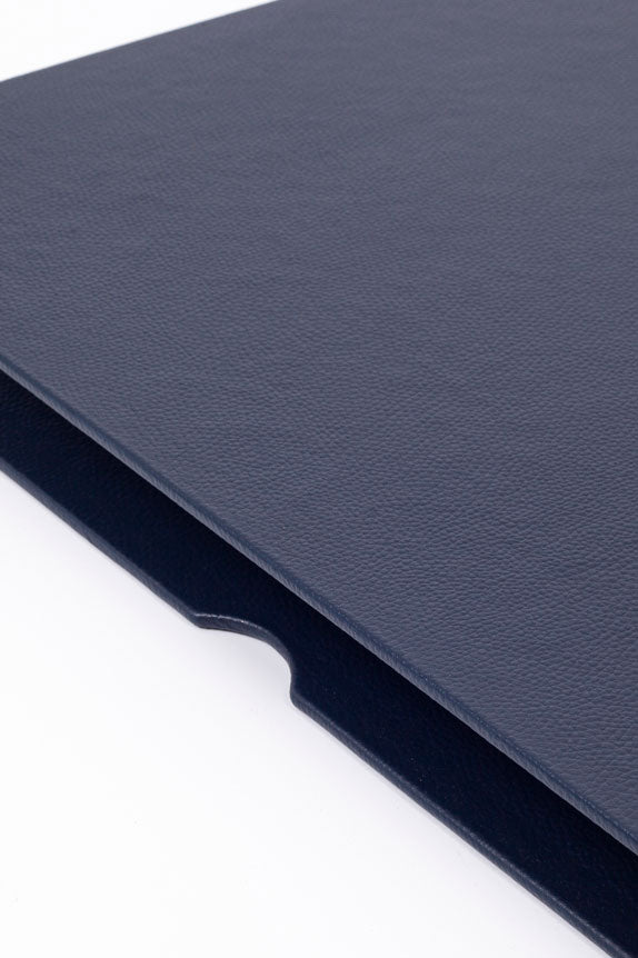 Leather Covered Desk Desk Lacquer Blue Chrome Detailed 50x35cm