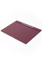 Leather Covered Desk Desk Claret Red Chrome Detailed 50x35cm