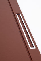 Leather Covered Desk Desk, Tan Chrome Detailed 50x35cm