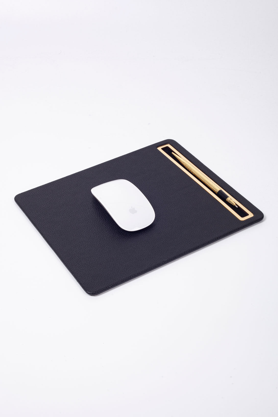 Leather Mousepad Black Gold Detailed