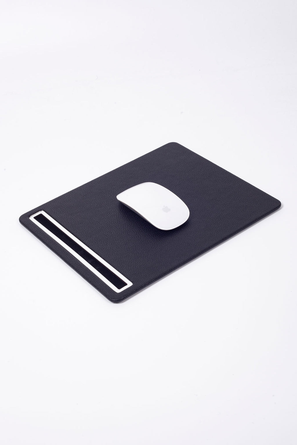 Leather Mousepad Black Chrome Detailed