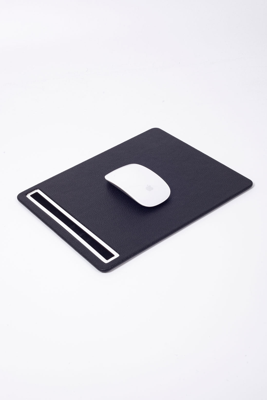 Leather Mousepad Black Chrome Detailed