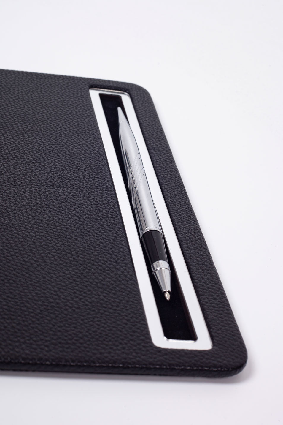 Leather Mousepad Black Chrome Detailed