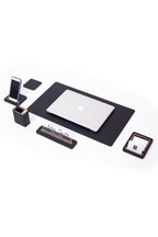 Alya Leather Desk Set 6 Pieces Desk with Nameplate