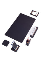 Alya Leather Desk Set 6 Pieces Desk with Nameplate