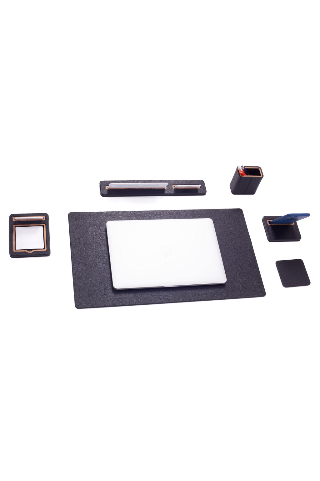 Rigel Leather Desk Set 6 Pieces with Desk Nameplate