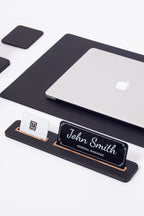 Rigel Leather Desk Set 6 Pieces with Desk Nameplate