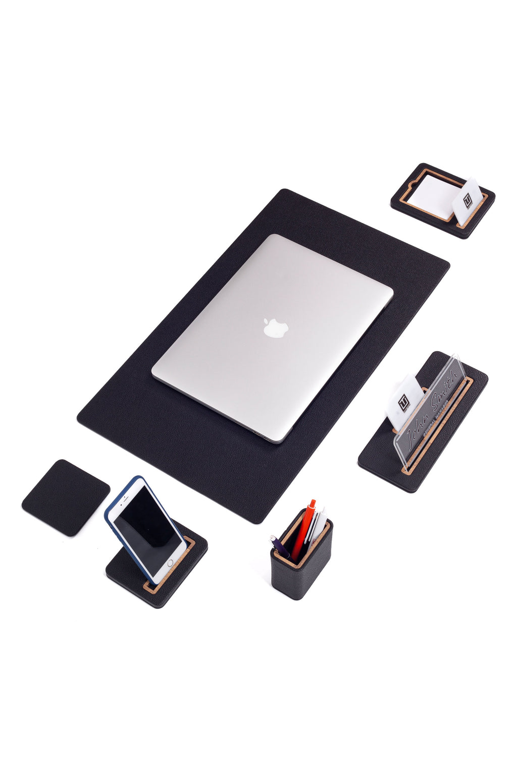 Sirus Leather Desk Set 6 Pieces with Desk Nameplate