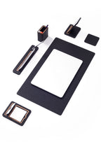 Lincoln Leather Desk Set 6 Pieces With Nameplate