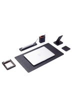 Lincoln Leather Desk Set 6 Pieces With Nameplate