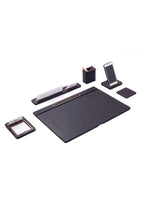 Rigel Leather Desk Set 6 Pieces Covered Model
