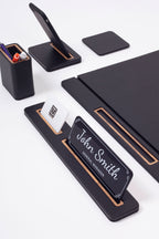 Rigel Leather Desk Set 6 Pieces Covered Model