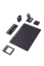 Sirus Leather Desk Set 6 Pieces Covered Model Desk With Nameplate